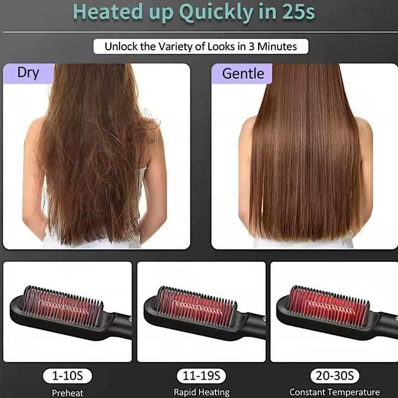 برس حرارتی خشک کننده و صاف کننده سر
