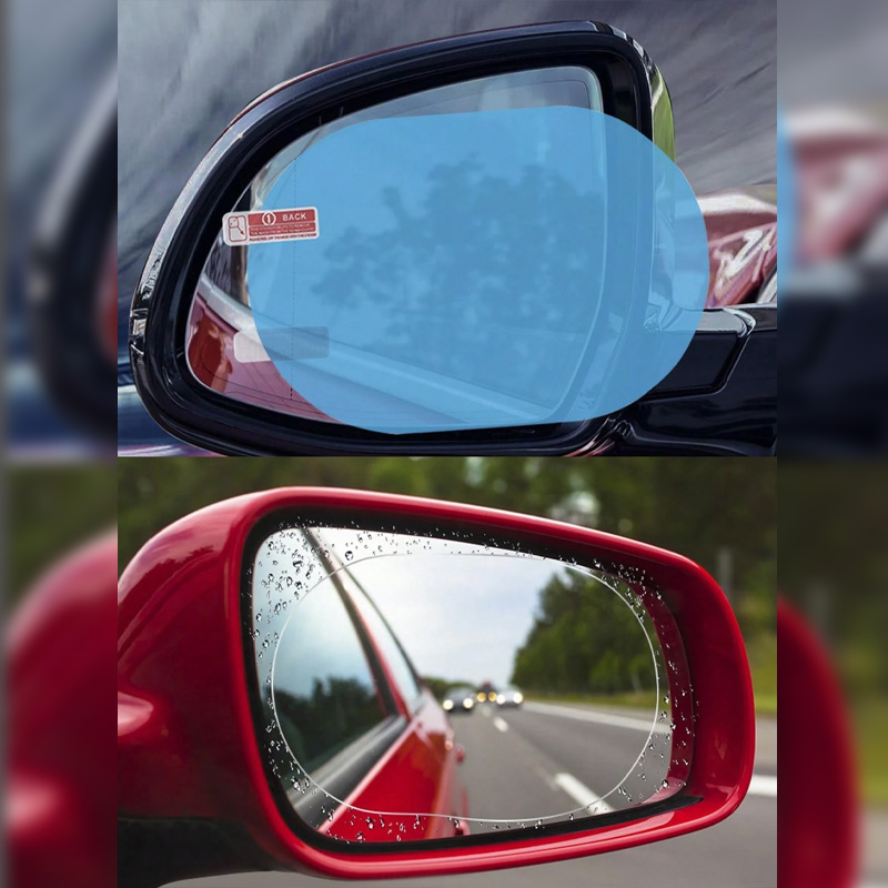 برچسب نانو آب گریز آینه بغل خودرو مدل بیضی بسته 2 عددی