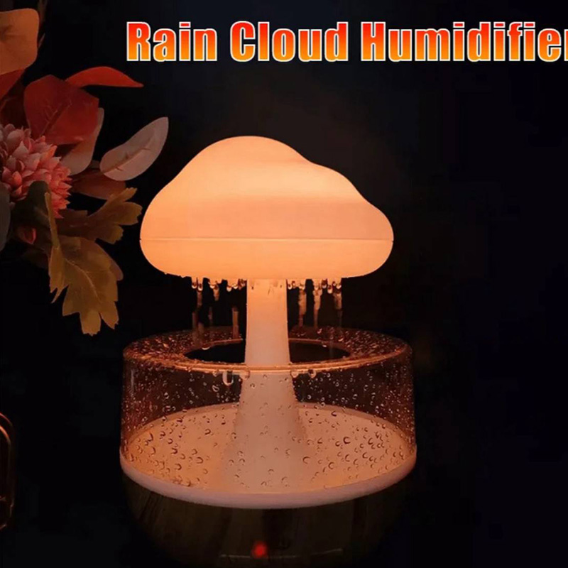 چراغ خواب و شبیه ساز باران مدل ابری طرح چوب RGB